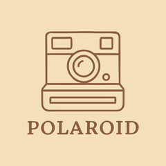 Fototapeta premium Vintage Polaroid Camera Icon A Nostalgic Design of Instant Photography
