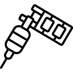 tatto machine icon illustration design with outline