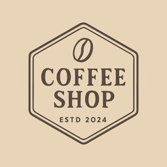 Charming Coffee Shop Logo with Modern Geometric Design Element