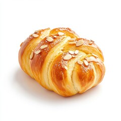 Almond brioche isolate on white background
