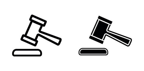Gavel icon. judge gavel icon. law symbol. auction hammer png and vector illustration on transparent background