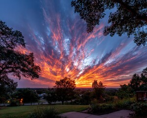 Dramatic sunset over a landscape