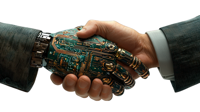 Handshake human and robotic arm connection