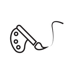 paint brush art icon vector eps outline stroke editable