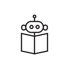 Obraz premium Robot chat bot icon vector eps editable stroke 