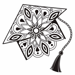 Intricate Mandala Graduation Cap Design academic education
