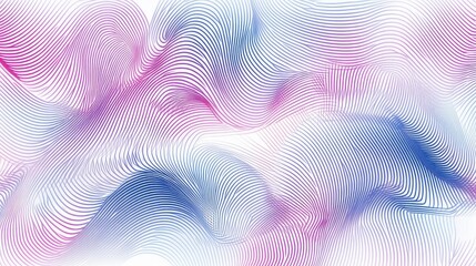 Abstract design with wavy lines in varying shades of purple and blue.