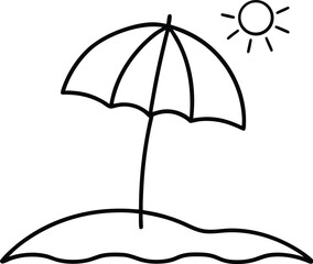 vector illustration of an umbrella and sand