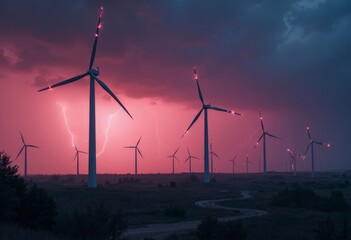 Close up of Wind Power Thunderstorm Art