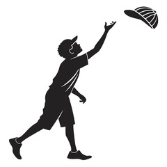Silhouette of a person throwing a cap into the air vector