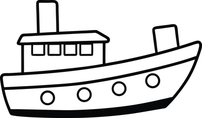 Obraz premium vector illustration of a boat