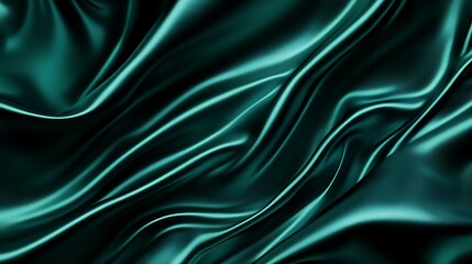 Fototapeta premium Smooth Flowing olive green silk Fabric with Abstract Luxury Texture