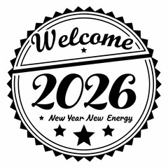 Welcome new year energy celebration circle vector