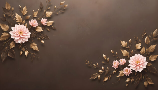 Ornate Corner Design with Pink and Gold