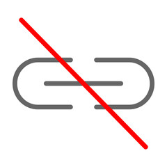 Link Off Vector Flat Icon Design