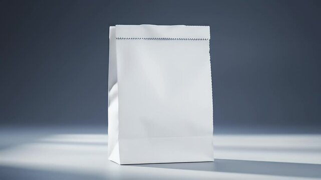 Blank White Paper Bag Mockup on Grey Background
