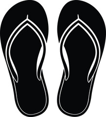 flip flops isolated on silhouette 