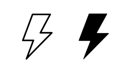 Lightning Bolt Icons Power, Energy, and Speed Symbols