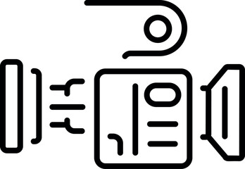 An icon of a rangefinder device in outline style 