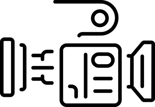 An icon of a rangefinder device in outline style 