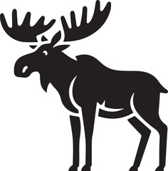 Moose Vector In Black and White