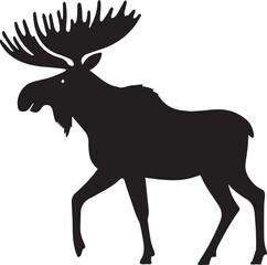 Moose Vector In Black and White