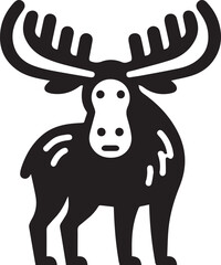 Moose Vector In Black and White