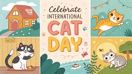 Celebrate International Cat Day with Adorable Illustrations