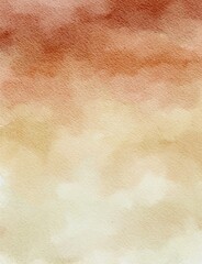 Bold Brown Orange Yellow Gradient Abstract Hand Painted Background In Watercolor Paper