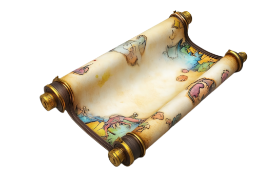 Ancient Treasure Map Scroll Design art old hand   