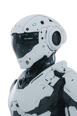 Futuristic 3D Render of Humanoid Robot with Isolated Transparent Background &ndash; High-Tech AI Concept Art