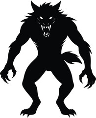 Fototapeta premium Fearsome Werewolf Silhouette A Ghastly Creature of the Night