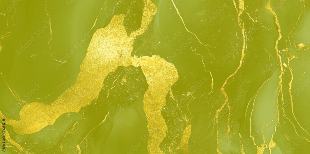 Poster abstract soft green and gold emerald soft marble pattern, featuring smooth flowing waves and serene 