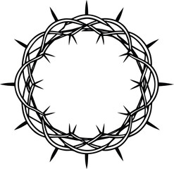 Crown of thorns silhouette, Circle of thorns icon