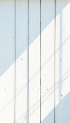 White Wooden Paneling Texture Background Sunlight Shadow Vertical Grain Rustic Farmhouse Style