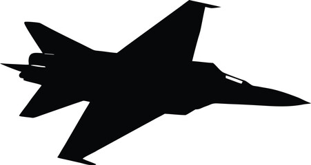 fighter aircraft  black silhouette vector,fighter plane icon illustration