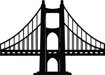 golden gate bridge silhouette vector,San Francisco black symbol