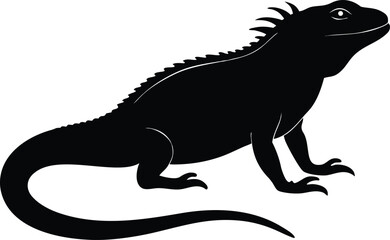 iguana  black silhouette vector,iguana  icon