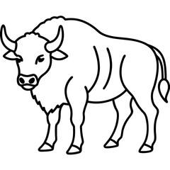 Woodland Bison Silhouette Vector