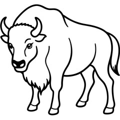 Woodland Bison Silhouette Vector