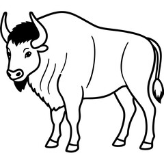 Woodland Bison Silhouette Vector
