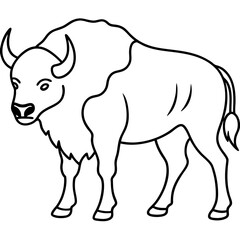 Woodland Bison Silhouette Vector