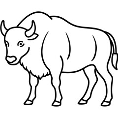 Woodland Bison Silhouette Vector