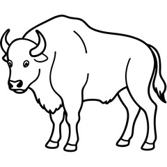 Woodland Bison Silhouette Vector