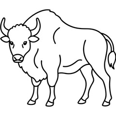 Woodland Bison Silhouette Vector