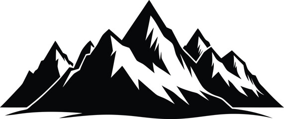 mountain black silhouette vector illustration,mountain icon
