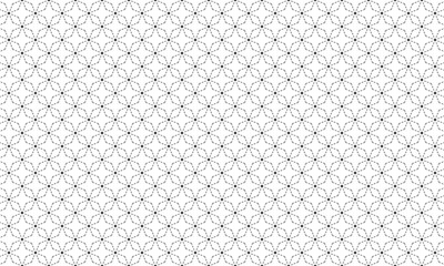 ４点クロスしたラフな角七宝繋ぎの破線