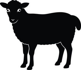 Sheep  black silhouette vector,Sheep  animal vector icon