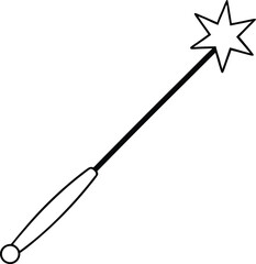 Magical Star Wand Enchanting Illustration of a Fantasy Wand