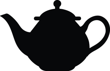  tea pot icon,stylish tea pot black silhouette vector illustration